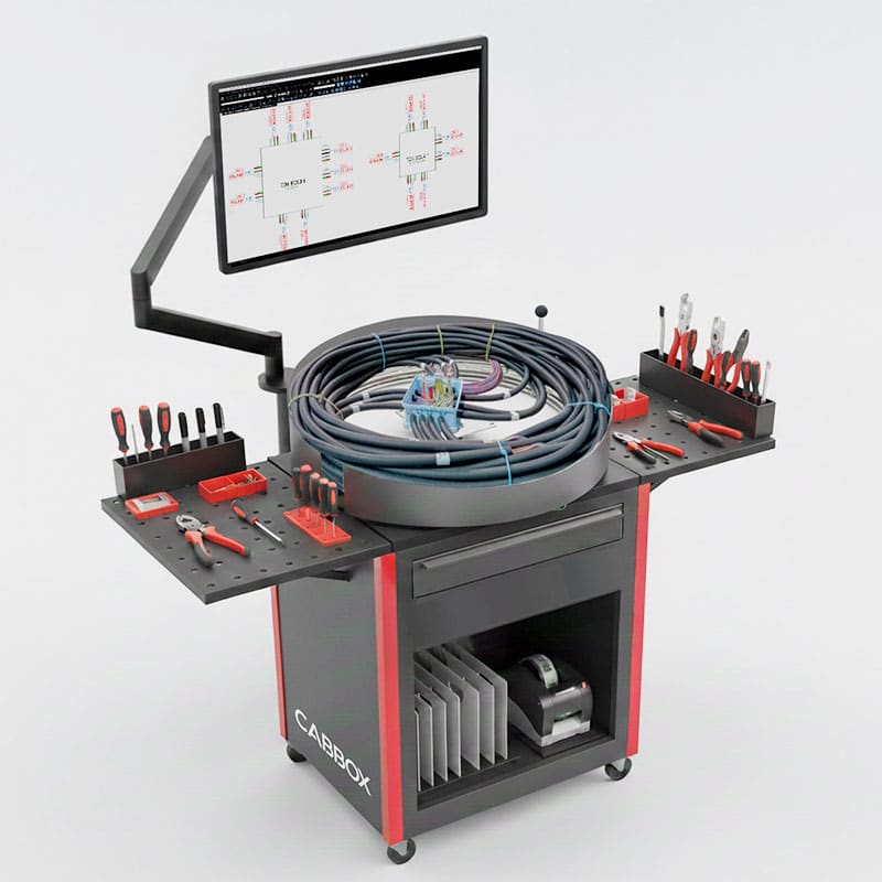 Poste de câblage ergonomique de boîtes électriques avec écran tactile pour plan de montage| Mecaspin