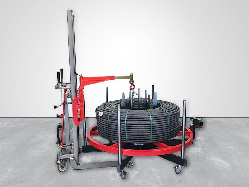 Gerbeur polyvalent de manutention de gaines et tourets - Po'Lift | Mecaspin
